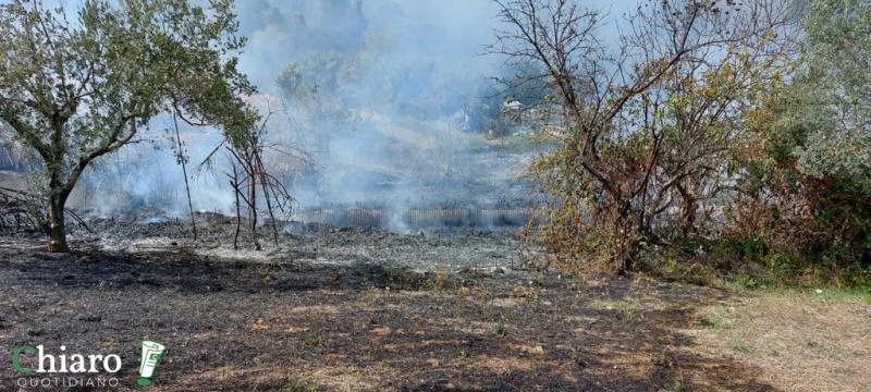 Incendio tra via Istonia e ss16