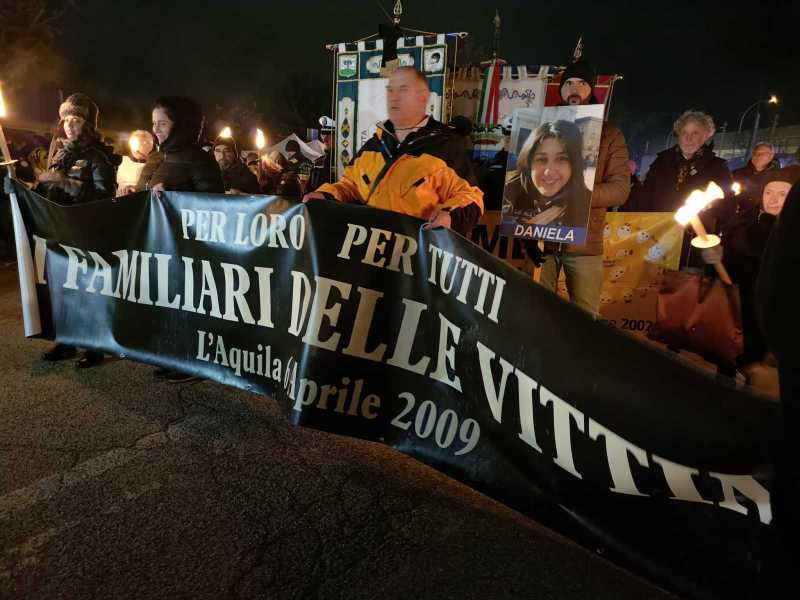 L'Aquila - La fiaccolata in ricordo delle 309 vittime