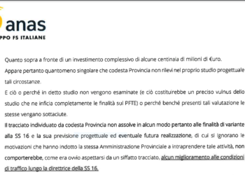 Anas boccia la proposta della Provincia e conferma la variante sul costone di Vasto: «È la più efficace»