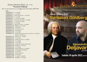 Alessandro Deljavan e le “Variazioni Goldberg” alle 19 al Teatro Rossetti di Vasto
