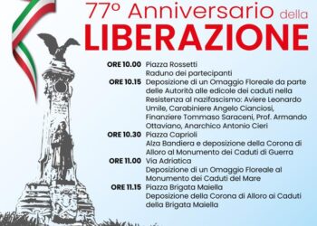 Anniversario della Liberazione, il calendario degli appuntamenti a Vasto