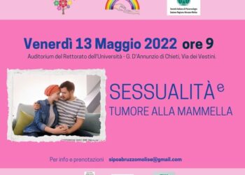 Tumore al seno, terapie e sessualità, il 13 maggio a Chieti il convegno della Sipo