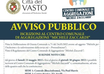 Al via le iscrizioni al Centro di aggregazione “Zaccardi”, che con la riforma ha 4 sedi