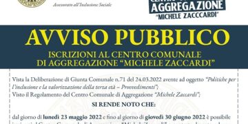 Al via le iscrizioni al Centro di aggregazione “Zaccardi”, che con la riforma ha 4 sedi
