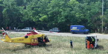 Incidente sul lavoro, operaio soccorso in eliambulanza
