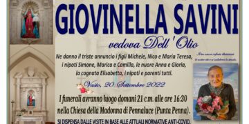 Cordoglio per la morte di Giovinella Savini. Aveva 97 anni