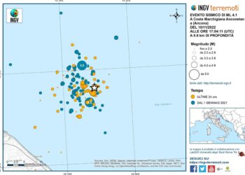 Continua lo sciame sismico davanti alla costa anconetana, scossa di magnitudo 4.1