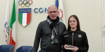 Giorgia Giancristofaro premiata dal Coni per il bronzo ai Mondiali di Aerobica