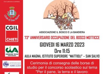 73° anniversario dell’occupazione del Bosco Motticce, 10 borse di studio