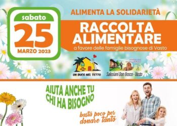 Raccolta alimentare: sabato 25 marzo volontari in 8 supermercati di Vasto