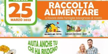 Raccolta alimentare: sabato 25 marzo volontari in 8 supermercati di Vasto