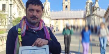 Lo scultore Giuseppe Colangelo premiato alla Biennale d’Arte di Roma