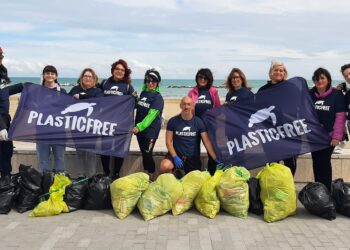 Guanti e sacchi: volontari di Plasticfree puliscono San Salvo Marina