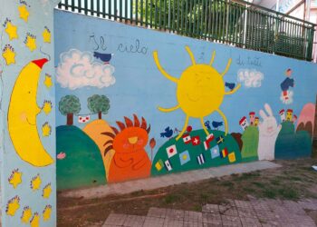 “Il cielo è di tutti”: murale e versi di Rodari per rendere più accogliente la scuola di Lentella