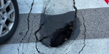 Vasto, si apre una buca all’incrocio tra via Giulio Cesare e corso Mazzini