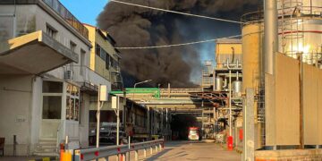 Colonna di fumo su Punta Penna: incendio alla Ecofox spento dai vigili del fuoco