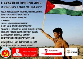“Il massacro dei Palestinesi”, il 16 giugno il convegno a Vasto