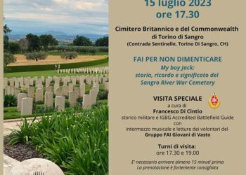 Il cimitero britannico di Torino di Sangro al centro di “Fai per non dimenticare”