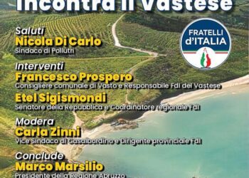 “Marco Marsilio incontra il Vastese”, appuntamento l’8 settembre a Pollutri