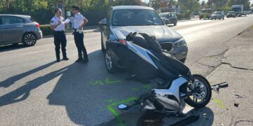 Incidente auto-moto sulla statale 16, 36enne soccorso in eliambulanza