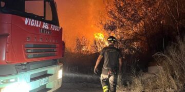 Incendio vicino alla Trignina brucia ettari di vegetazione