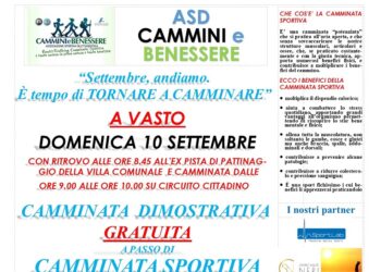 “Settembre, andiamo. È tempo di tornare a camminare”: domenica la camminata sportiva gratuita