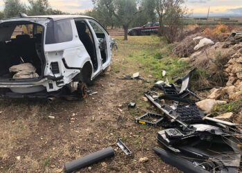 Ritrovata cannibalizzata a Lucera un’altra auto rubata nel Vastese, porte sempre aperte ai ladri