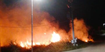 Ancora fiamme nel Vastese, ampio fronte di fuoco in contrada Ributtini