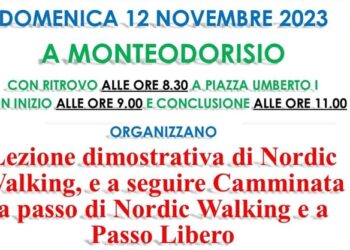 Il 12 novembre lezione dimostrativa di nordic walking e camminata a passo libero