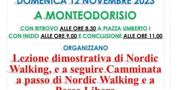 Il 12 novembre lezione dimostrativa di nordic walking e camminata a passo libero