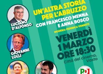 “Un’altra storia per l’Abruzzo”, appuntamento con D’Alfonso, Lolli e Bonafoni