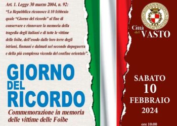 Vittime delle foibe, il 10 febbraio Vasto ricorda il finanziere Tommaso Saraceni
