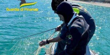 Pesca di frodo, oltre mille metri di rete sequestrati dalla guardia di finanza