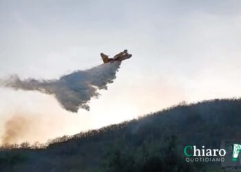 Incendio tra Carunchio e Palmoli, intervento di due canadair. Bruciati 15 ettari