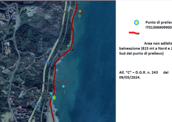 Stop alla balneazione 815 metri a nord e 200 a sud del Monumento alla Bagnante