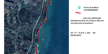 Stop alla balneazione 815 metri a nord e 200 a sud del Monumento alla Bagnante