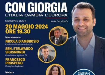 Elezioni europee, FdI: lunedì la presentazione della candidatura di Nicola D’Ambrosio