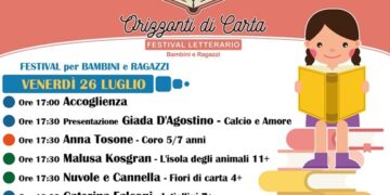 “Orizzonti di carta”: 26 e 27 luglio il Festival della letteratura per bambini e ragazzi