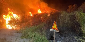 Rogo lambisce la strada che porta a Fresagrandinaria, pompieri lottano contro le fiamme