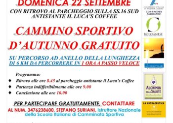 Domenica il Cammino sportivo d’autunno a Vasto Marina