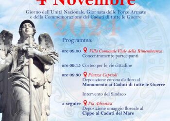Vasto, il 4 novembre le celebrazioni del Giorno dell’Unità nazionale e delle forze armate