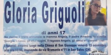 Venerdì l’ultimo saluto a Gloria, due comunità in lutto