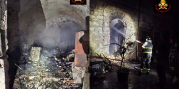 Fiamme a Fresagrandinaria, incendio distrugge cantina