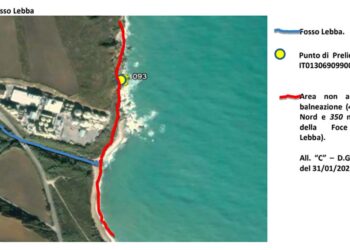 Divieto di balneazione permanente nella foce del fiume Sinello, Lebba e bacino portuale