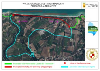 Frana sulla Via Verde, percorso di 7 km per aggirarla. Ma spunta un tracciato alternativo
