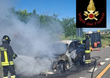 A14, comincia a uscire fumo dal motore: auto distrutta dalle fiamme, conducente salvo