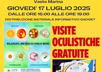 “La prevenzione non va in vacanza”, a Vasto Marina controlli oculistici gratuiti