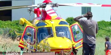 Operaio colpito da bobina metallica, intervento dell’eliambulanza a Punta Penna