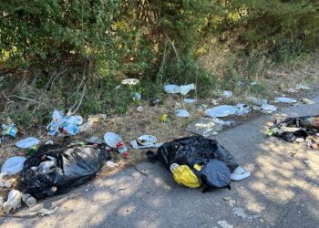 Strade dell’inciviltà: passano con l’auto e gettano l’immondizia, asfalto disseminato di rifiuti