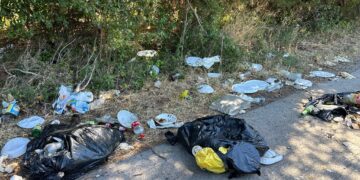 Strade dell’inciviltà: passano con l’auto e gettano l’immondizia, asfalto disseminato di rifiuti